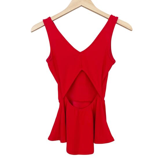 Design Lab Red Peplum Tank Top Sz XS - Picture 3 of 3